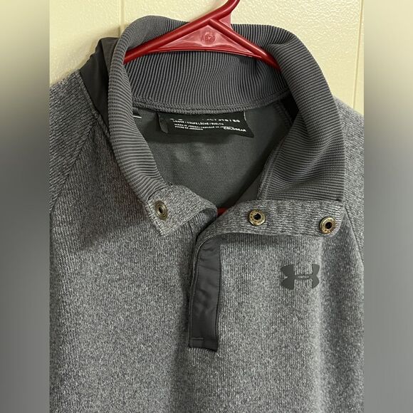 Under Armour UA Youth Boy Golf Storm Sweater Fleece 1/4 Snap Grey SZ XL - Picture 5 of 10